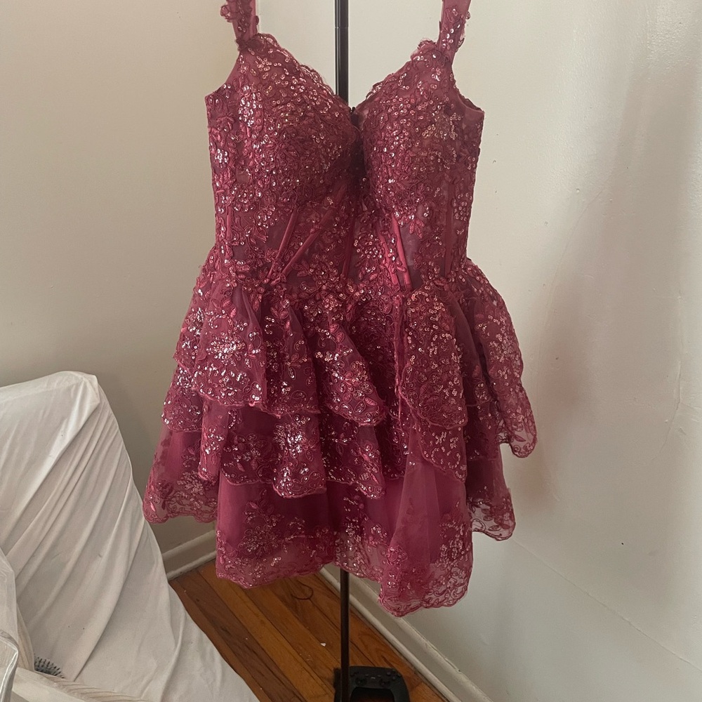 Sparkling Pink Layered Dress